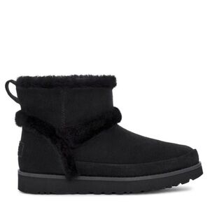 Ugg Mini Fluff Spill Seam Boot in Black